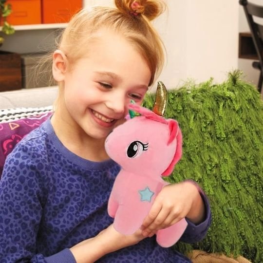 Peluche licorne contente
