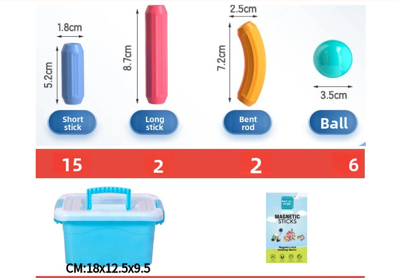 Blocs de Construction Magnétiques Variables - Jeu Éducatif STEM pour Enfants