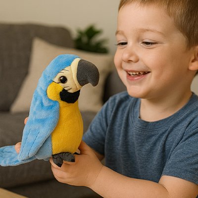 Peluche interactive bleu