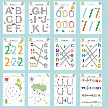 Cahier d'Écriture Enfant | Montessori Réutilisable Magique