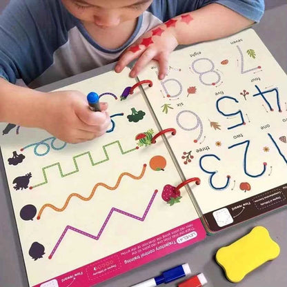 Cahier d'Écriture Enfant | Montessori Réutilisable Magique