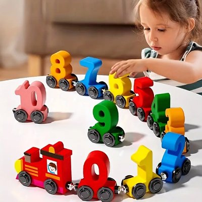 Train en Bois Enfant | Jouet Éducatif Durable - lullybox