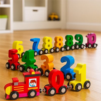Train en Bois Enfant | Jouet Éducatif Durable - lullybox