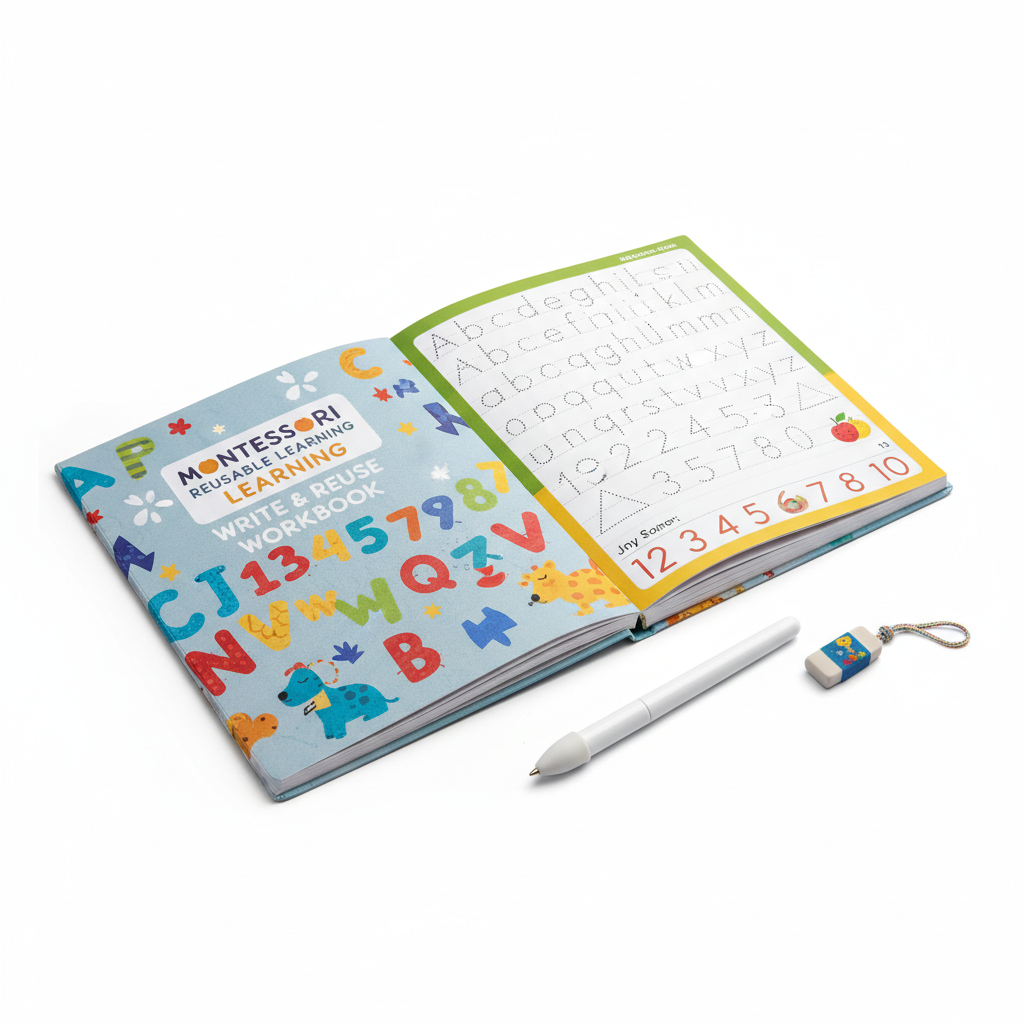 Cahier d'écriture Montessori réutilisable enfant - vue produit