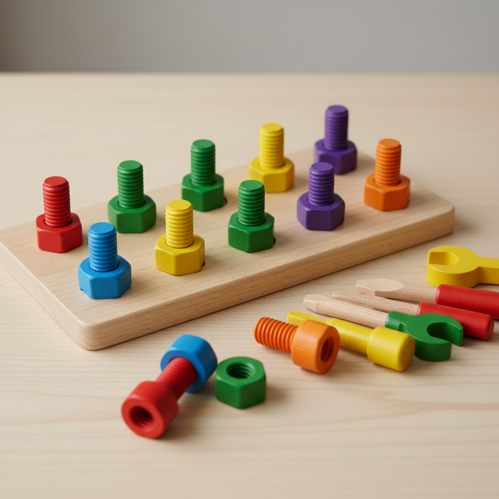 Détail pièces puzzle vissage éducatif enfant 3-8 ans