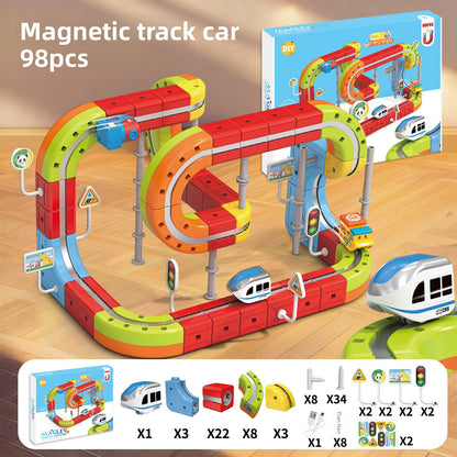 Circuit de Train Magnétique – Jouet Montessori STEM pour Enfants