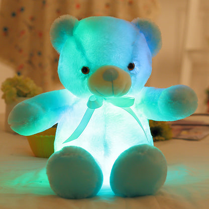 Ours en Peluche Lumineux avec Nœud Papillon - Veilleuse LED Enfant
