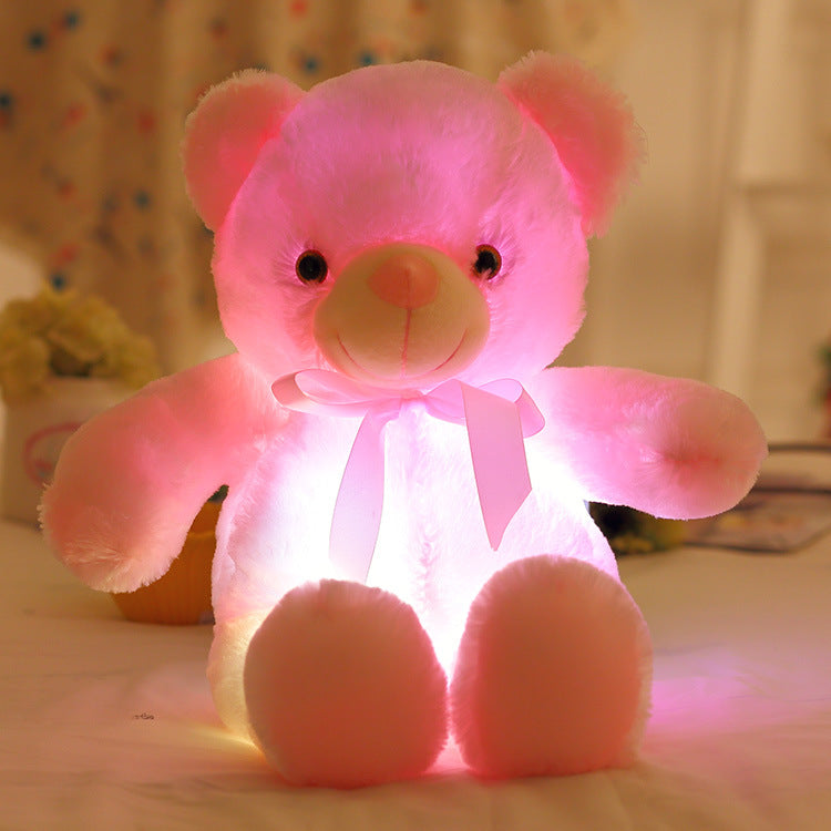 Ours en Peluche Lumineux avec Nœud Papillon - Veilleuse LED Enfant