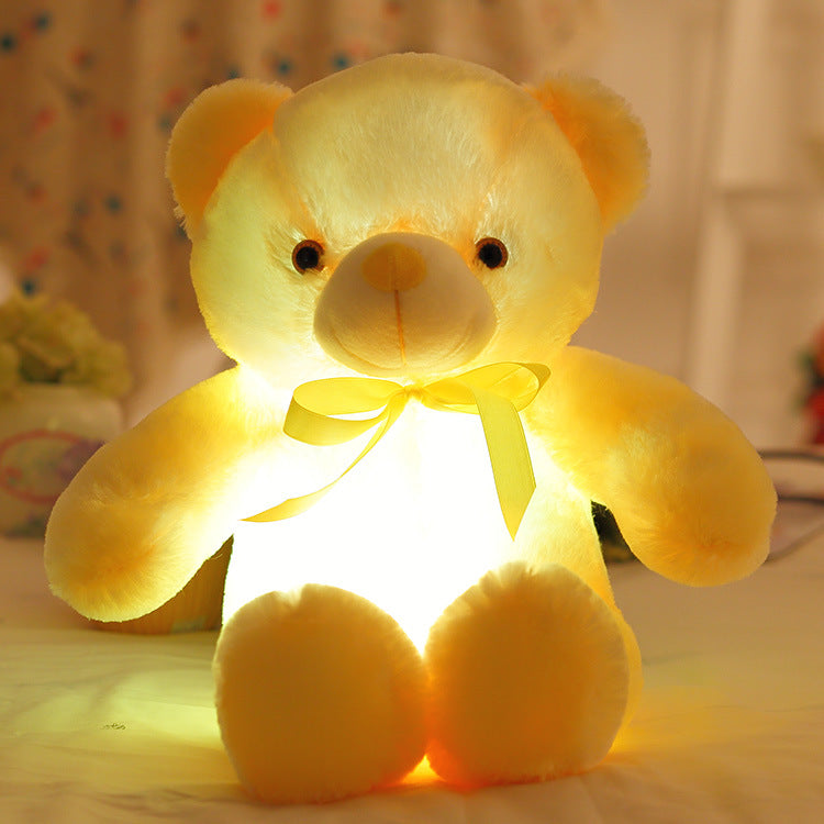 Ours en Peluche Lumineux avec Nœud Papillon - Veilleuse LED Enfant