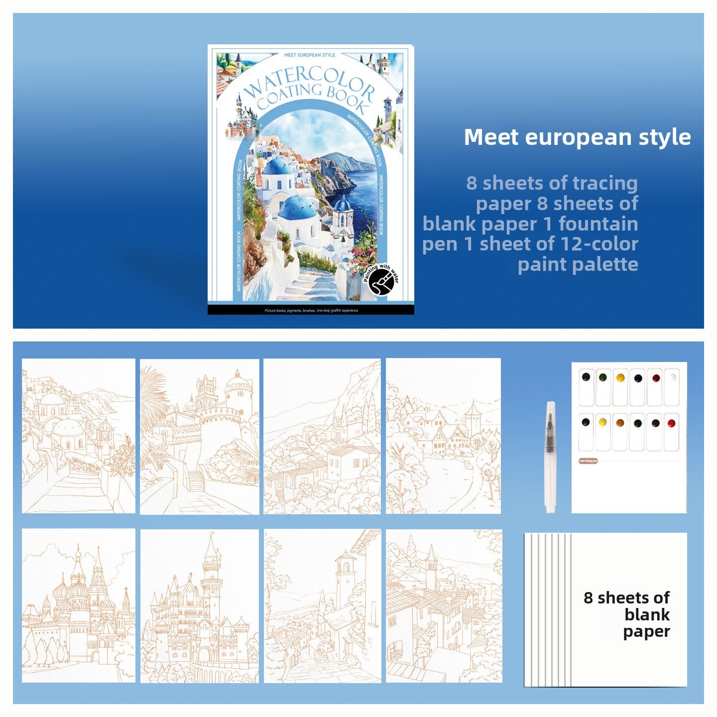 Carnet de Peinture Aquarelle pour Enfants - Kit Créatif Éducatif 3-8 ans